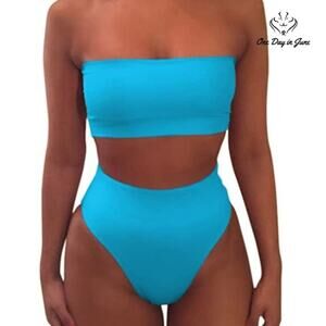 Pink Queen Removable Strap High Waist Bikini Swimsuit Size S